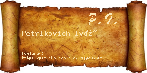 Petrikovich Ivó névjegykártya